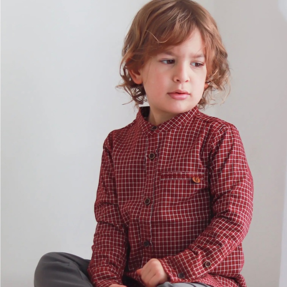 George Boys Shirt - Red Check